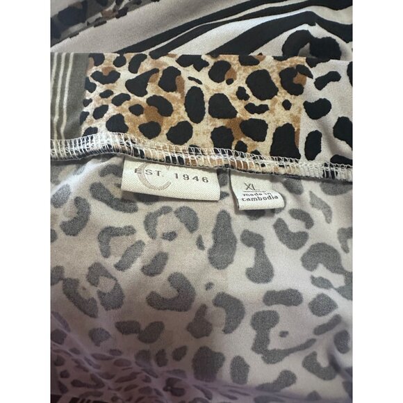Cato animal print brown black and white maxi skirt size XL - Picture 5 of 6